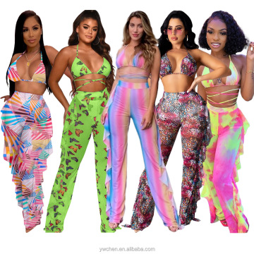 Sexy Transparent Bikinis: 3pc Beachwear Sets with Cover-Ups