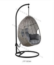 Vertical striped semi wrapped bamboo outdoor hanging chair