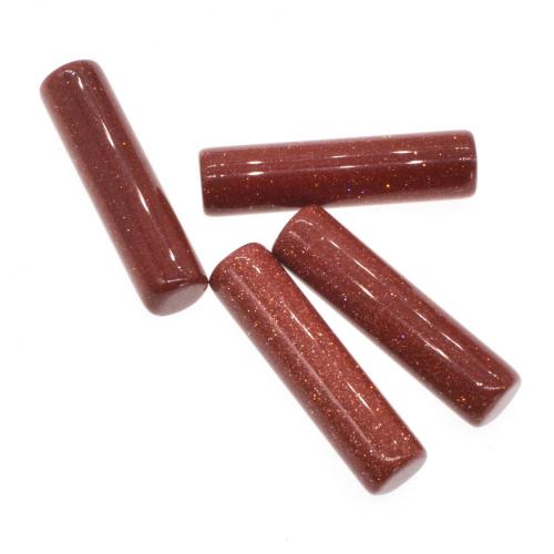 Natürliche Zylinder Rot Goldstone Perlen 10X38MM