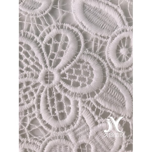 White Crochet Embroidery Fabric