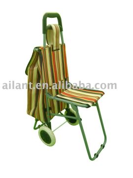 Folding trolley with chair/Shopping trolley with chair/foldable trolley with chair