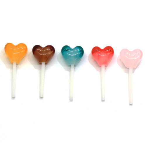 Multi Color Heart Candy Shaped Resin Cabochon Voor Handgemaakte Ambachtelijke Werk Decoratie Kralen Charms DIY Toy Ornaments