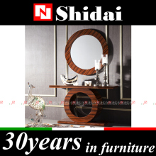 modern console table with mirror / mirrored console table / wooden console table with mirror E-127