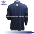 Rippenbesetztes Kragen-Marineblau-Poloshirt