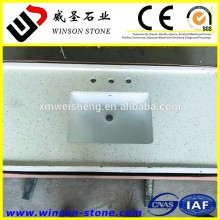 Double sink quartz bathroom vanity tops , Ceramic sinkSnow white quartz vanity tops                        
                                                                                Supplier's Choice