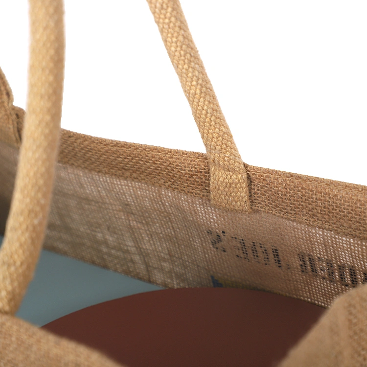 High Quality Recycle Customized Tote Jute Gift Bag Large Jute Shopping Bag with Hang Tag