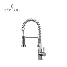 Matte Black 304 Stainless Steel Pull Down Single Handle Kitchen Faucet with Hot and Cold Water Mixer