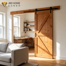 Solid Wood Interior Sliding Barn Door for Villa