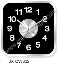 Square Black Plastic Wall Clock