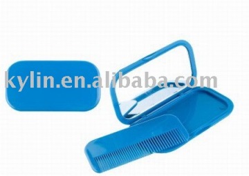 plastic compact mirror with comb