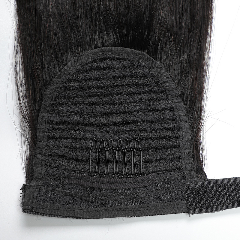 Wrap Around Ponytail 100% Virgin Human Hair Silky Straight, Remy Brazilian Human Hair Drawstring Ponytails