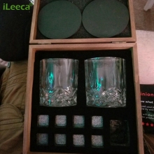 Stainless Steel Gin Stones Gift Set with Velvet Bag