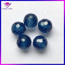 Wuzhou Bracelets Facets Cut Cubic Zirconia Sapphire Blue Beads Stone Full Drilled