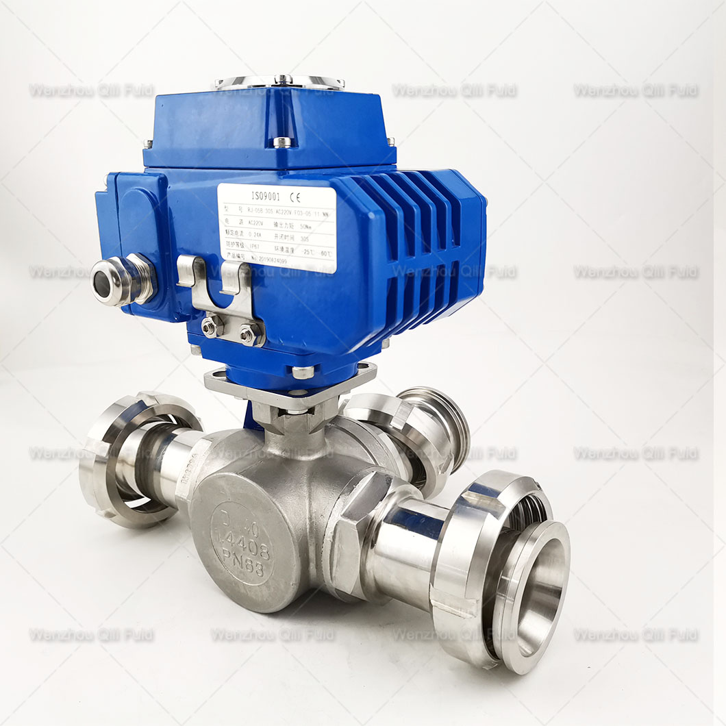  Three way electric ball valve (30)