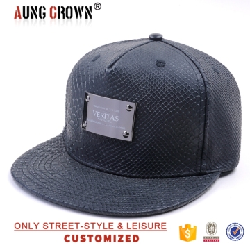 5 panel leather strap back hats