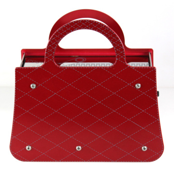 Reloj de mesa con tapa de bolso rojo para mujer