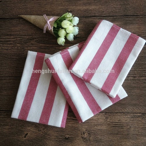 New style red stripe yarn dyed cotton tea kitchen towel