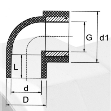 DINPN16 Water Supply Upvc Female Thread Elbow 90°