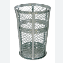 Outdoor Wire Mesh Trash Barrel with Expanded Metal