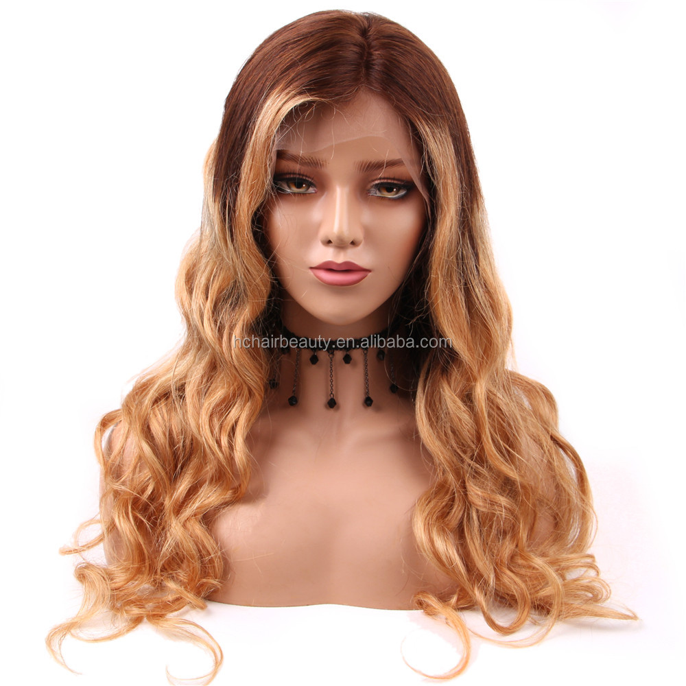 Ombre Lace Front Wig Body Wave Human Hair Wigs Brazilian Remy Hair 13*4 Lace Frontal Wigs Pre-Plucked With Baby Hair For Women