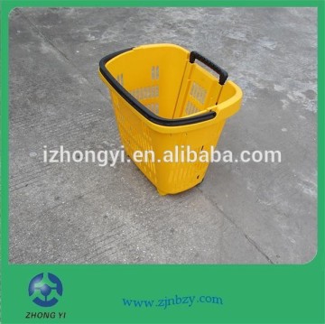 Plastic Shopping Trolley Baskets with Wheels