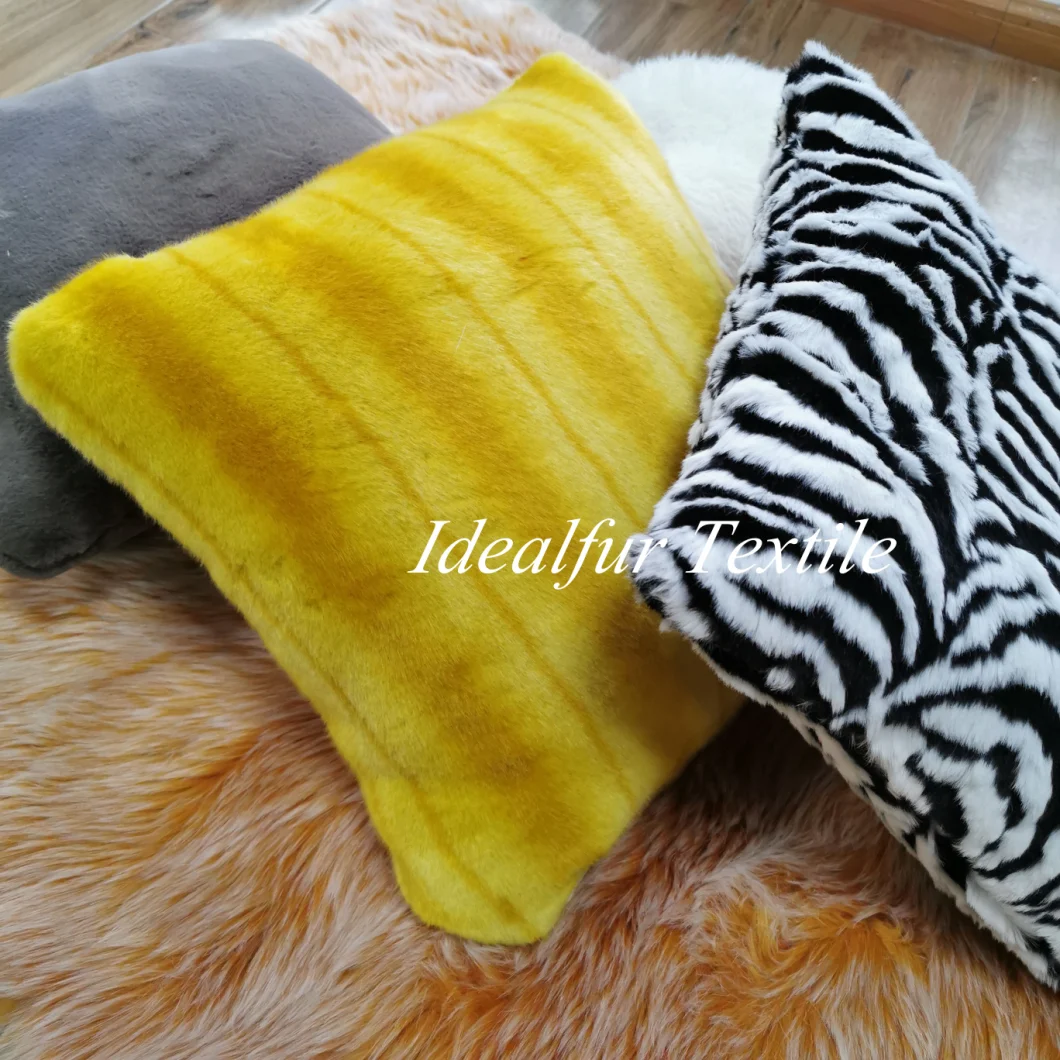 Fur Luxury Cushion Pillow Yellow Floor Rabbit Seat Cushion Throw Pillow