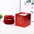 Красная бархатная лента подарочная коробка на заказ круглой упаковки