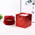 Red Velvet Ribbon Gift Box Custom Round Packaging