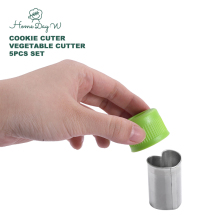 5 PCS Vegetable Cutter Set - Mini Cookie Cutters & Fruit Cutters with Plastic Rim