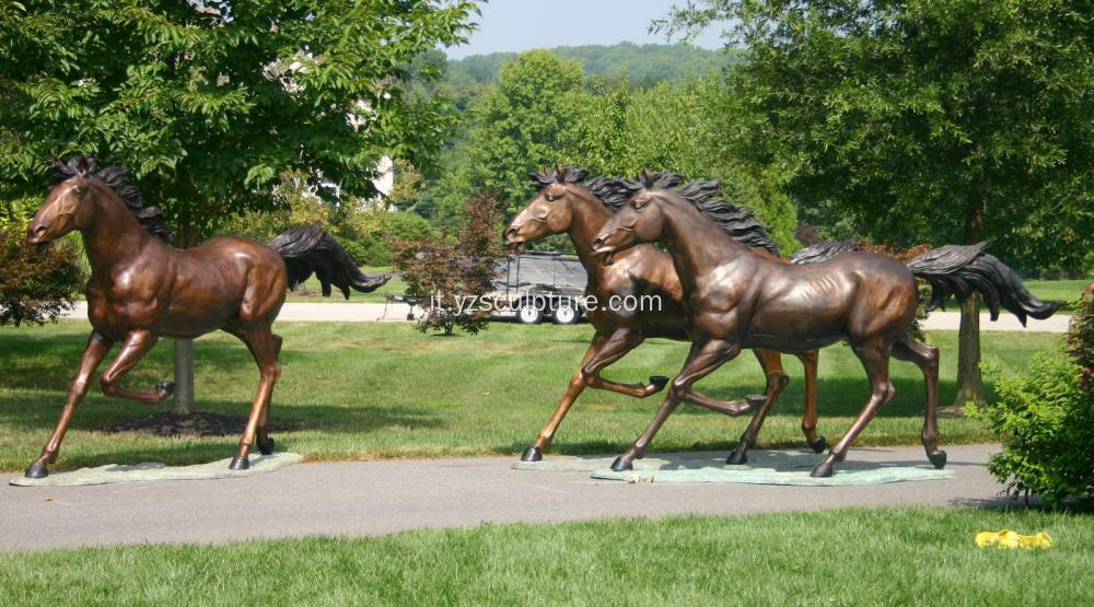 Giardino in ottone cavallo statua animale