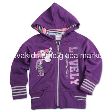 Children\'s wear new style pullover zipper up lovely girl winter hoddy