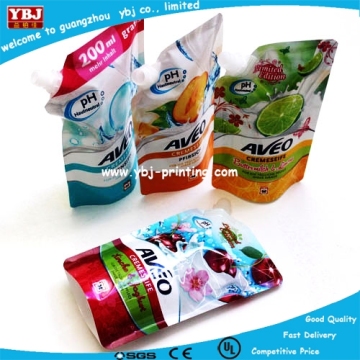 Reusable fruit juice spout pouch pack,liquid stand up pouch with spout,doypack