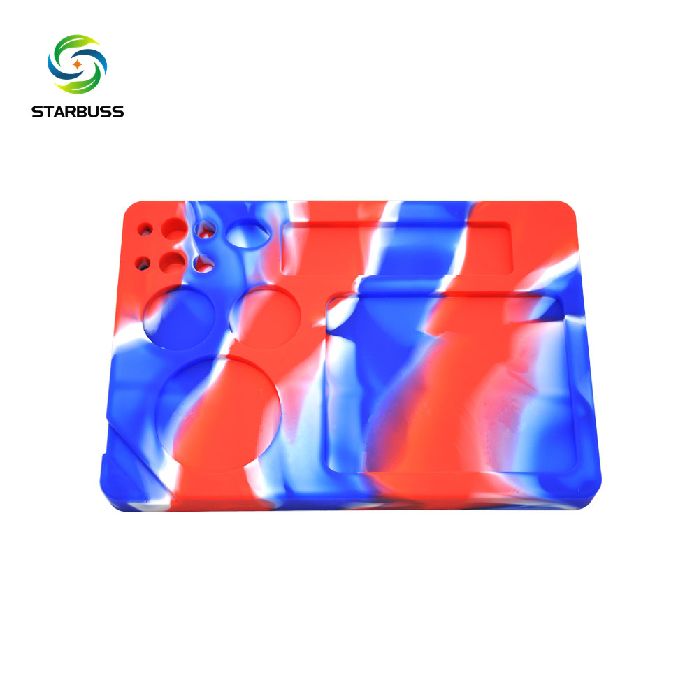 Wholesale 228 x 158 MM Multi Color Silicone Tobacco Rolling Tray