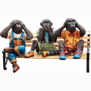 Yard art bench sculpture bronze monkey statues for sale