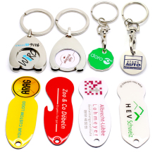 Custom Design Metal Keyring Shopping Cart Token Coin Keychain