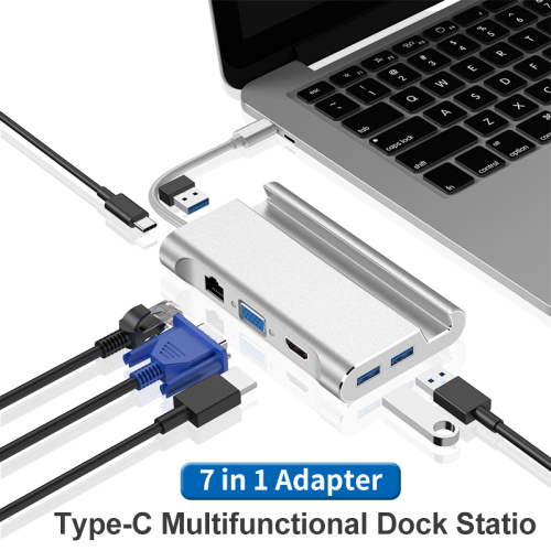 7 in 1 Docking Station 7 IN 1 Type-C HUB With HDMI VGA Manufactory