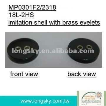 Popular button with eyelets for garments (#MP0301F2/2318-18L)