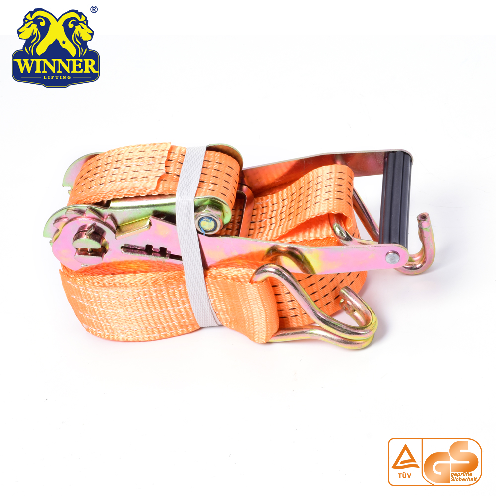 Polyester Webbing Light Ratchet Buckle Strap With J Hook