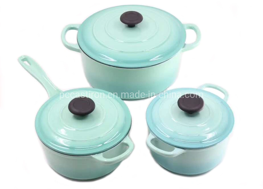 6PCS Cast Iron Fench Oven 4qt Enamel Nonstick Coating