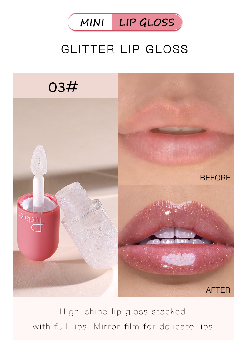 Pudaier Lip Line Glossy Plumping Lip Gloss Temperature Change Color