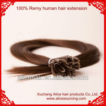 Wholesale price nail tip remy fusion hair extension