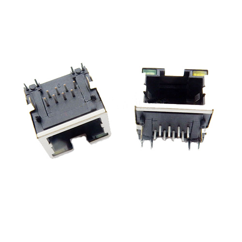RJ45 Jack Side Entry Tab-Up1X1P θωρακισμένο με LED