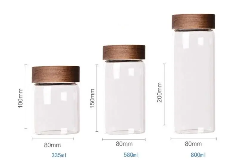 Customized Logo High Quality Wooden Lid Borosilicate Glass Jars 4oz