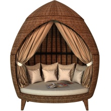 Outdoor Rattan Lying Bed for Patio and Beach