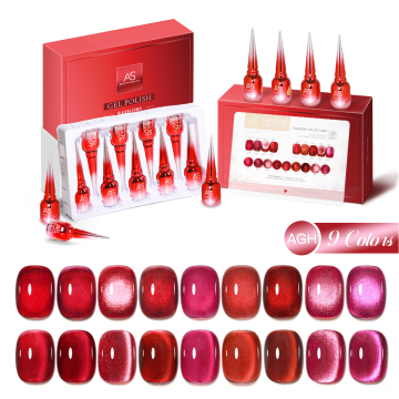 AS 9 Colors Ruby Sparks Collection Glitter Gel Polish Kit