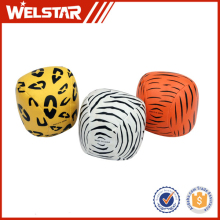 2" animal printed Fabric covered soft toy wadding ball cotton ball