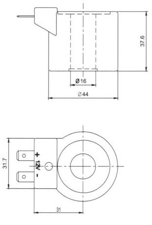 Dimension of BB16037630 Solenoid Coil: