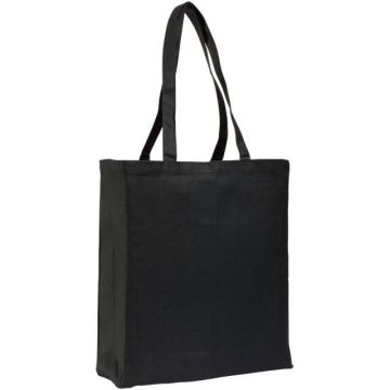 Personalized Plain Black Canvas Grocery Bag Recycled Sailcloth Bags