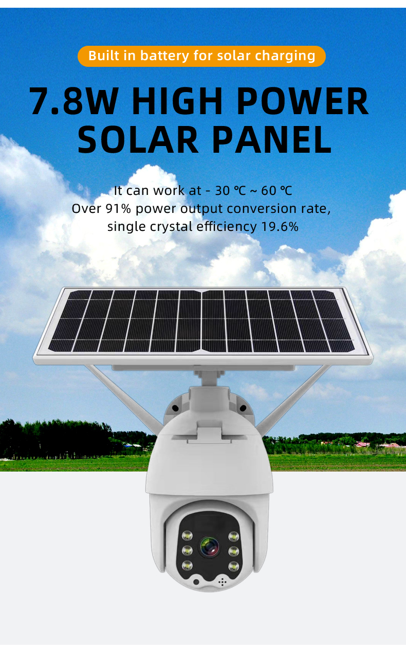 Wireless Solar Powered Smart Wifi Home Security Camera