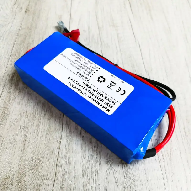 4s3p 12V 14.4V 14.8V 18650 6600mAh/6.6ah High Rate Discharge Rechargeable Lithium Ion Battery Pack with PCM and Connectors